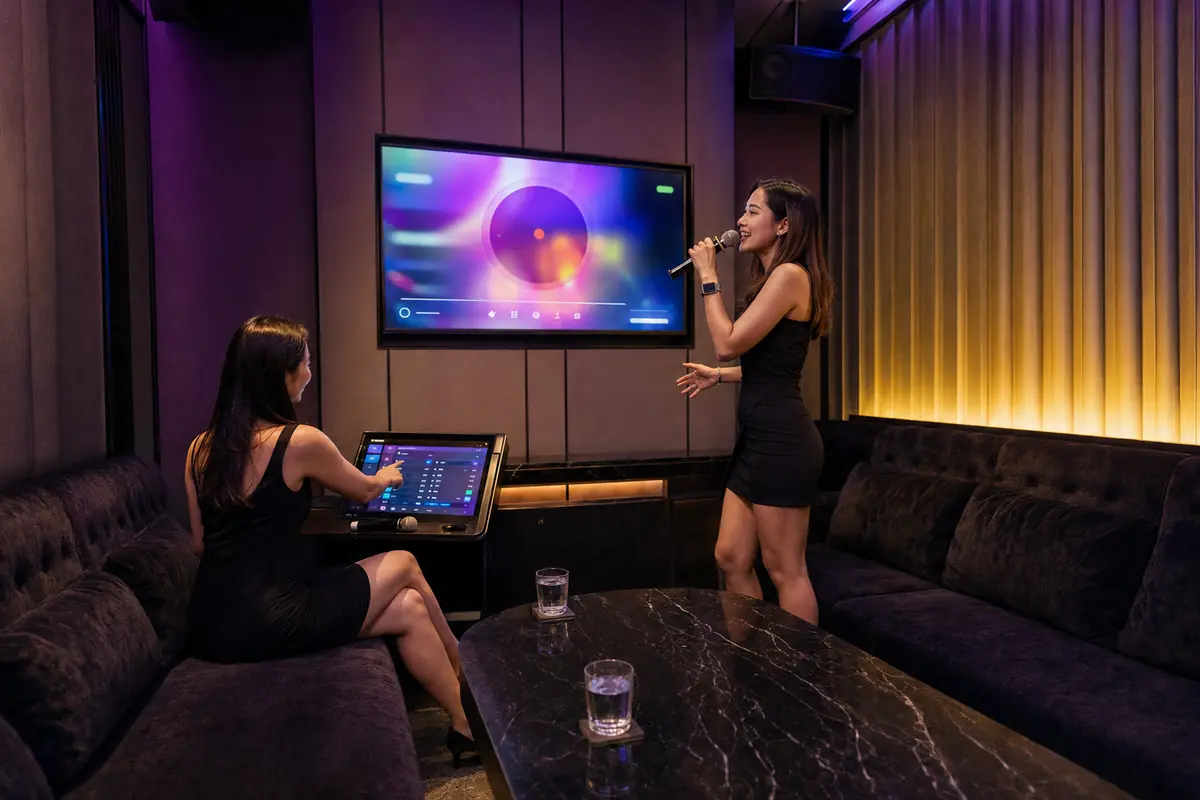 The Gold Karaoke evening scene in Jomtien