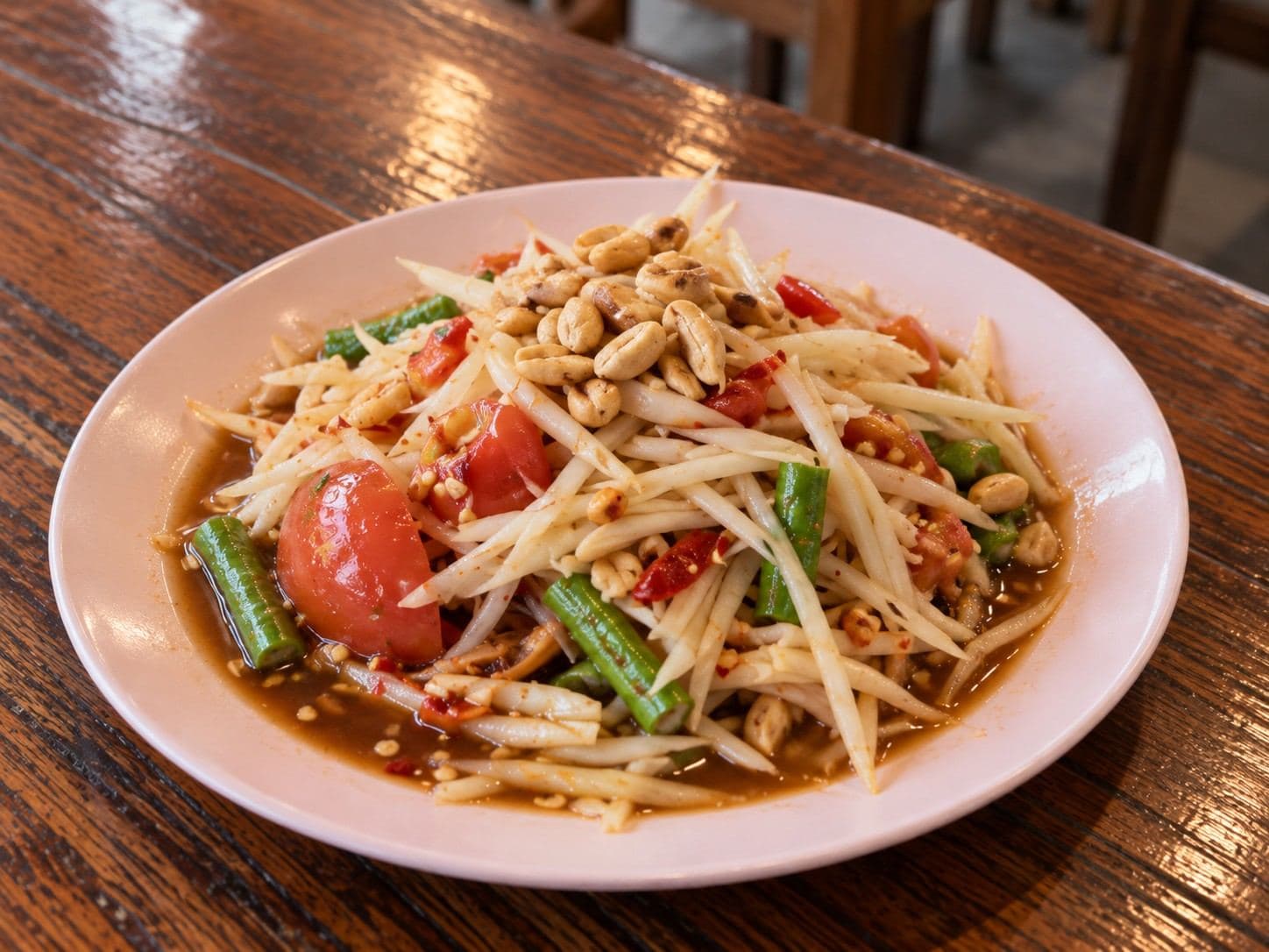 Som Tam (ส้มตำ) - Isaan-style green papaya salad (Som Tam Lao)