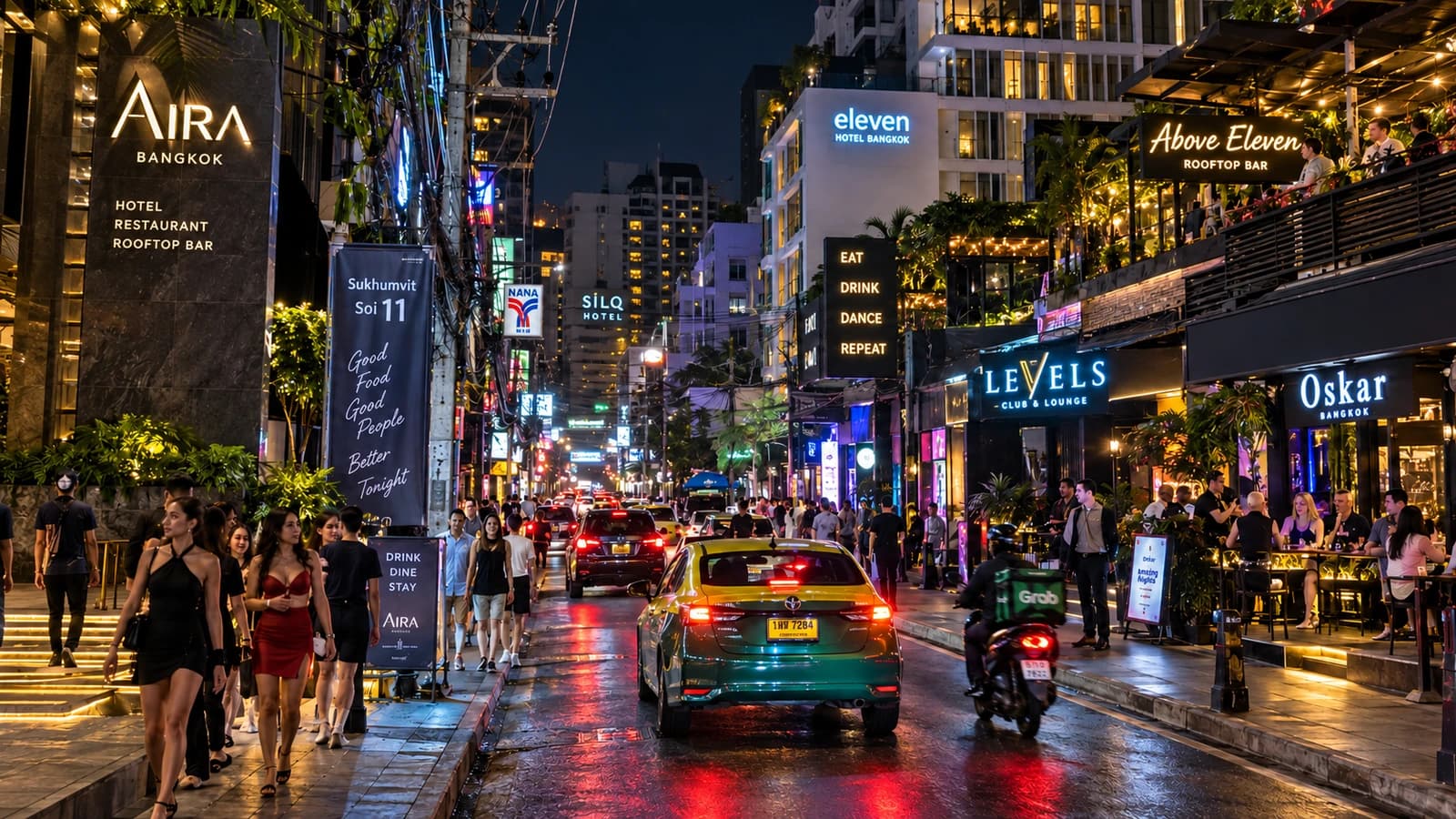 Sukhumvit Soi 11 nightlife after dark