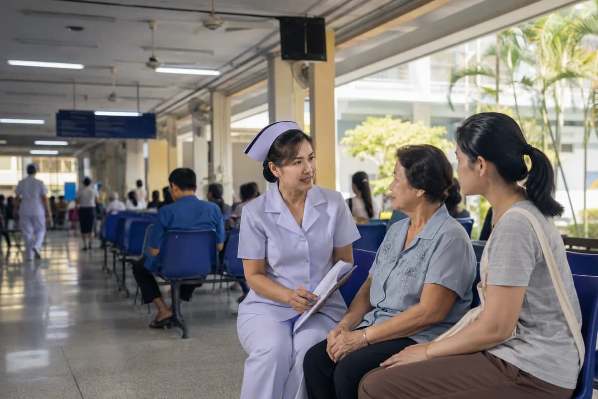 Thai healthcare and hospital consultation scene