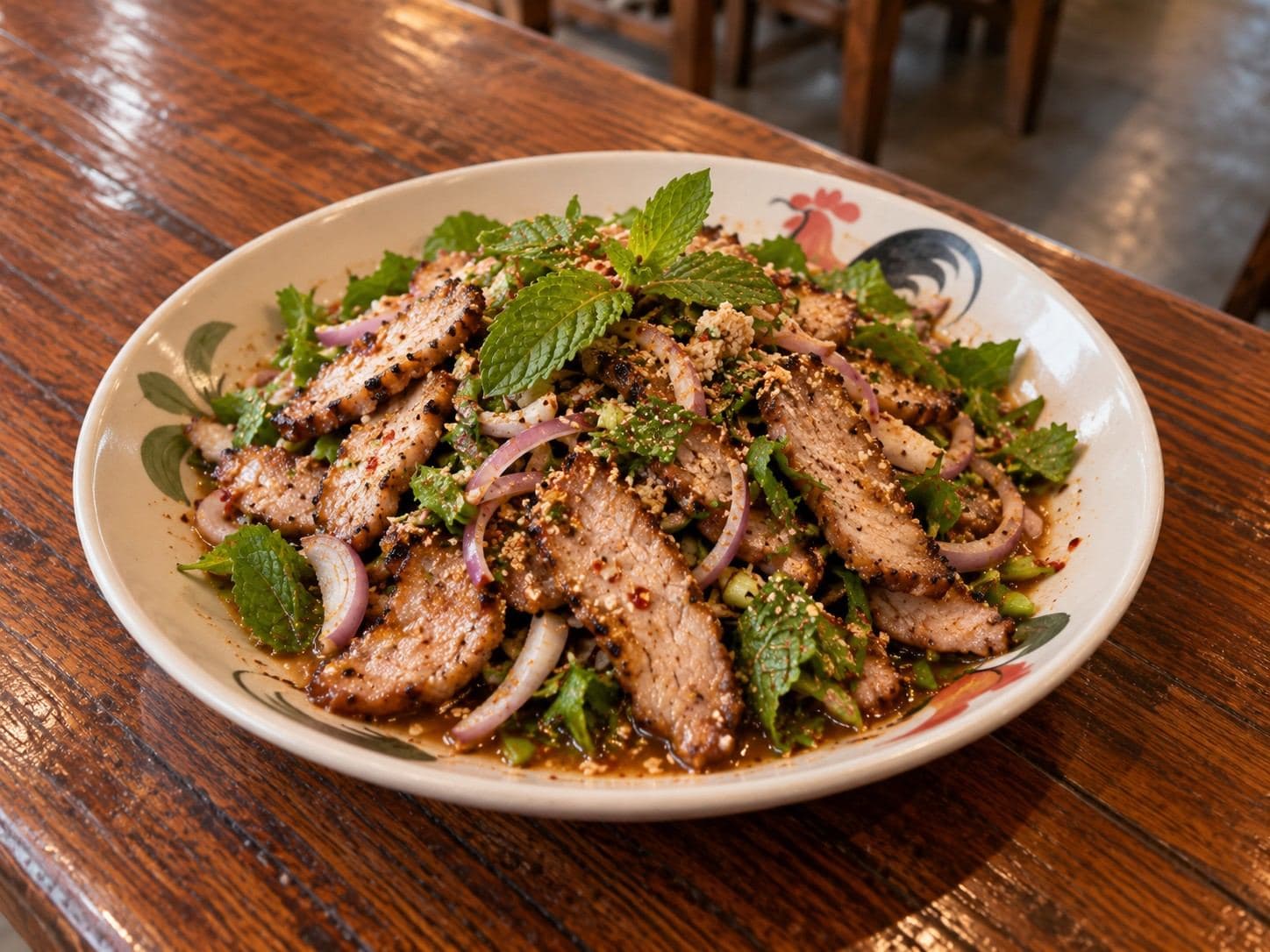 Nam Tok Moo (น้ำตกหมู) - Grilled pork salad