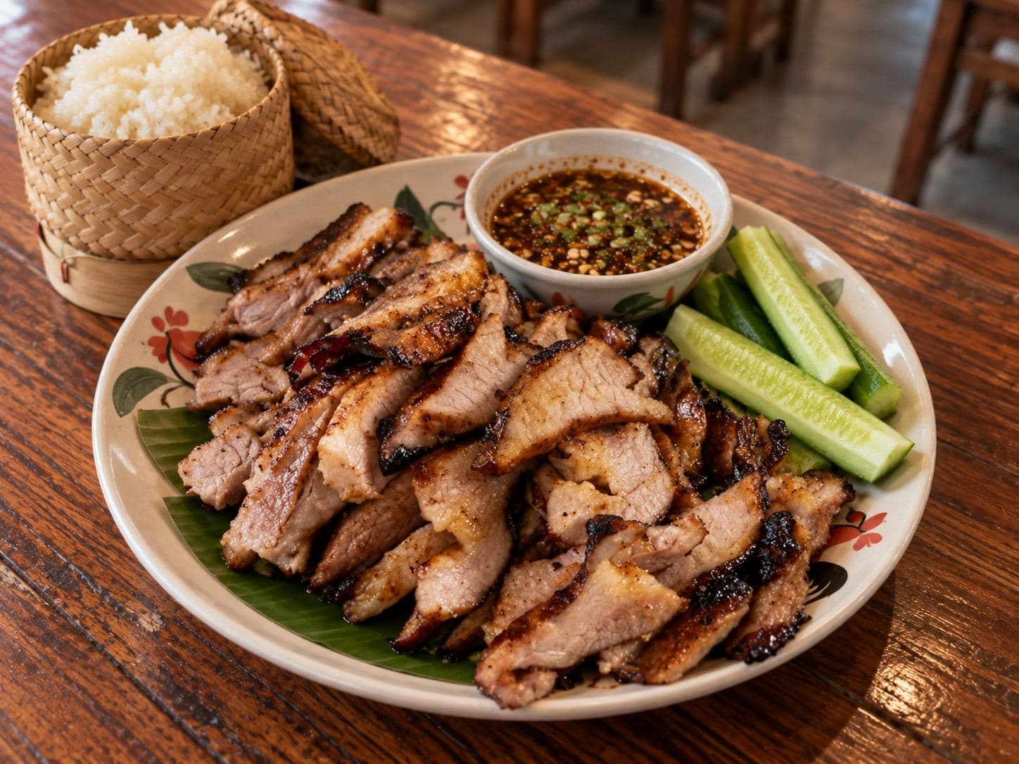 Kor Moo Yang (คอหมูย่าง) - Grilled pork neck