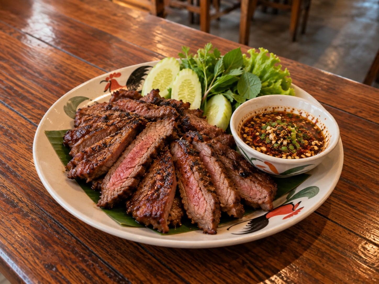 Suea Rong Hai (เสือร้องไห้) - Isaan-style grilled beef with jaew