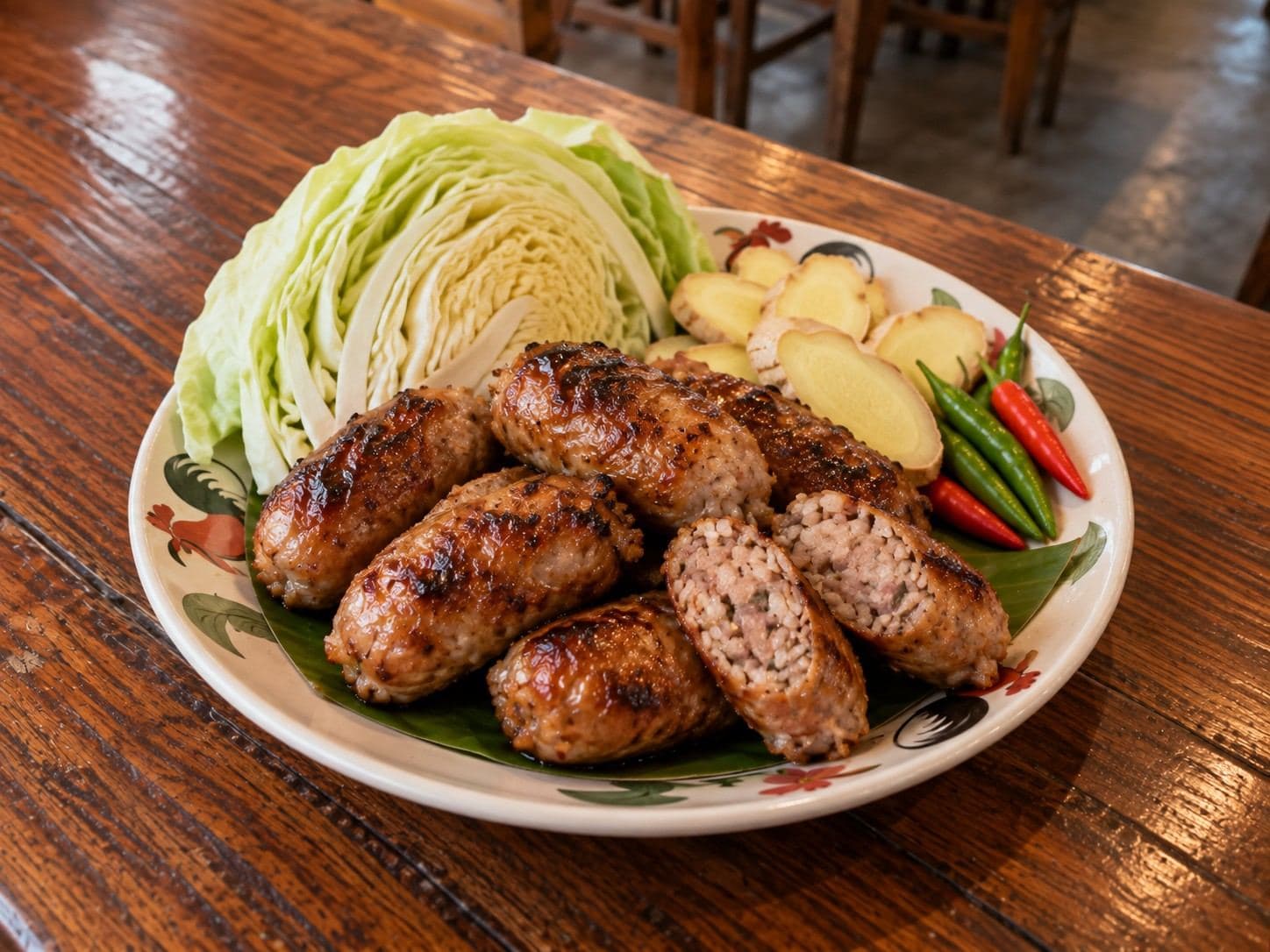 Sai Krok Isaan (ไส้กรอกอีสาน) - Isaan pork and rice sausage