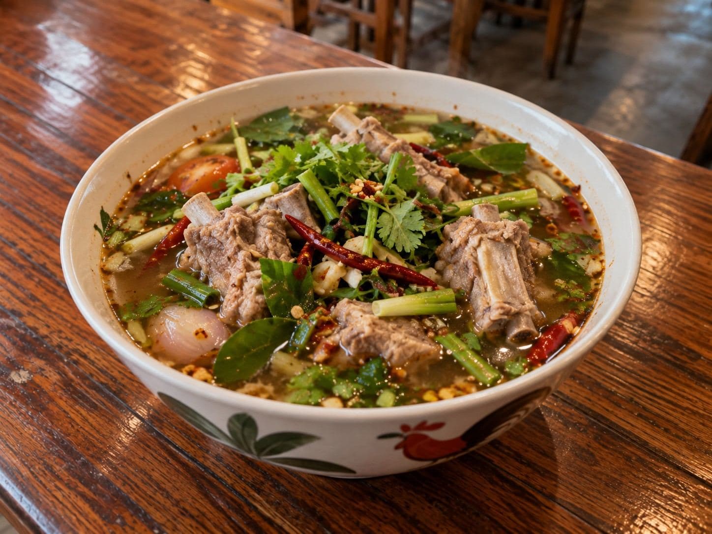 Tom Saep (ต้มแซ่บ) - Hot and sour Isaan pork-rib soup