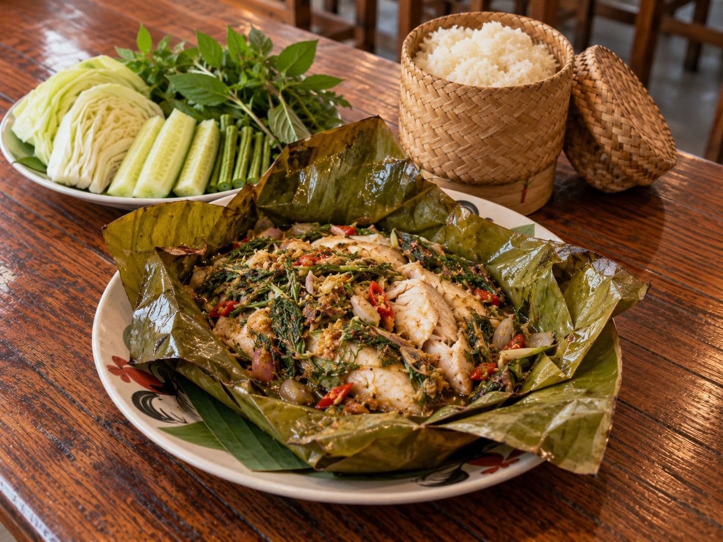 Mok Pla (หมกปลา) - Herb-steamed fish parcels