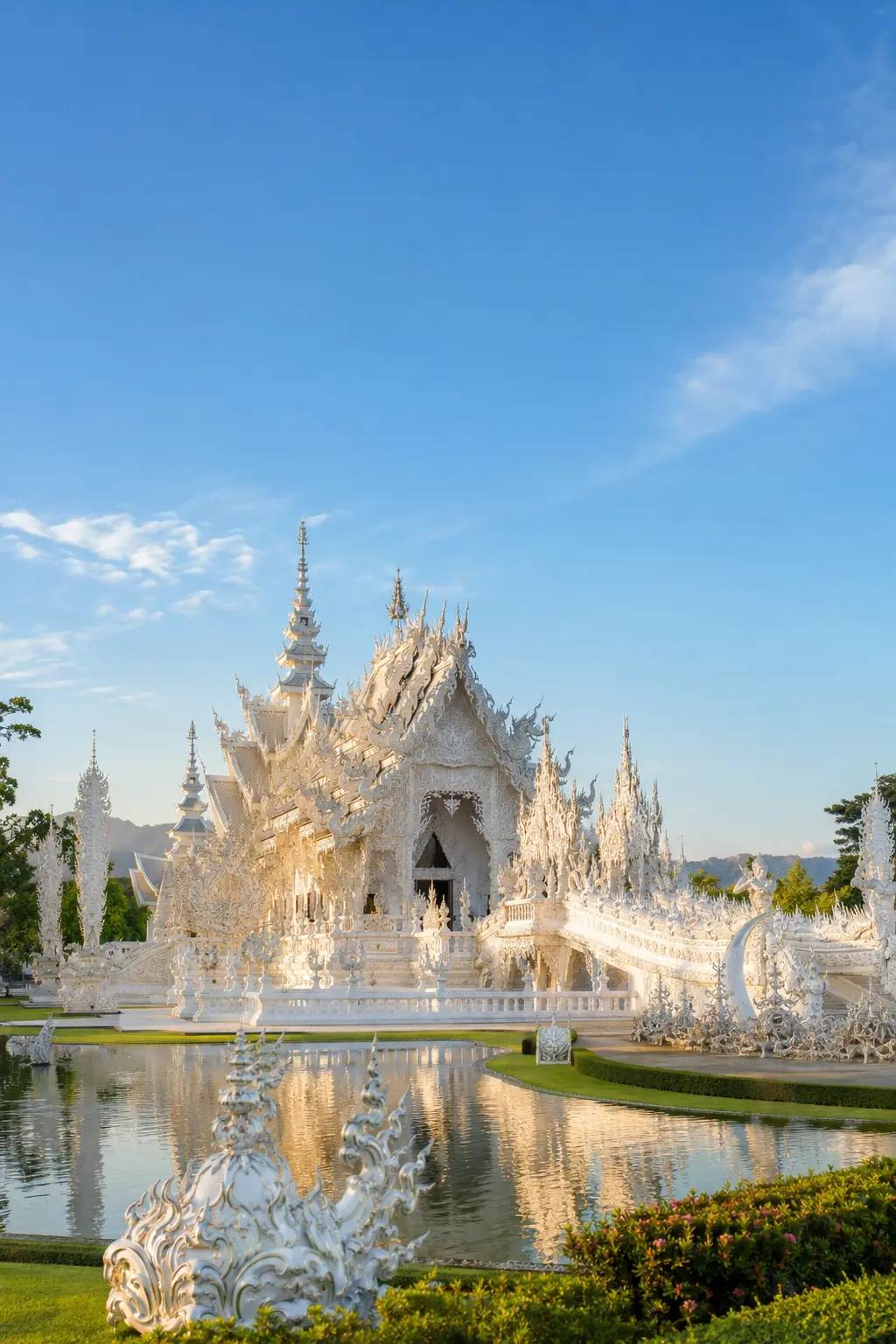 Distinctive northern Thai temple architecture in Chiang Rai