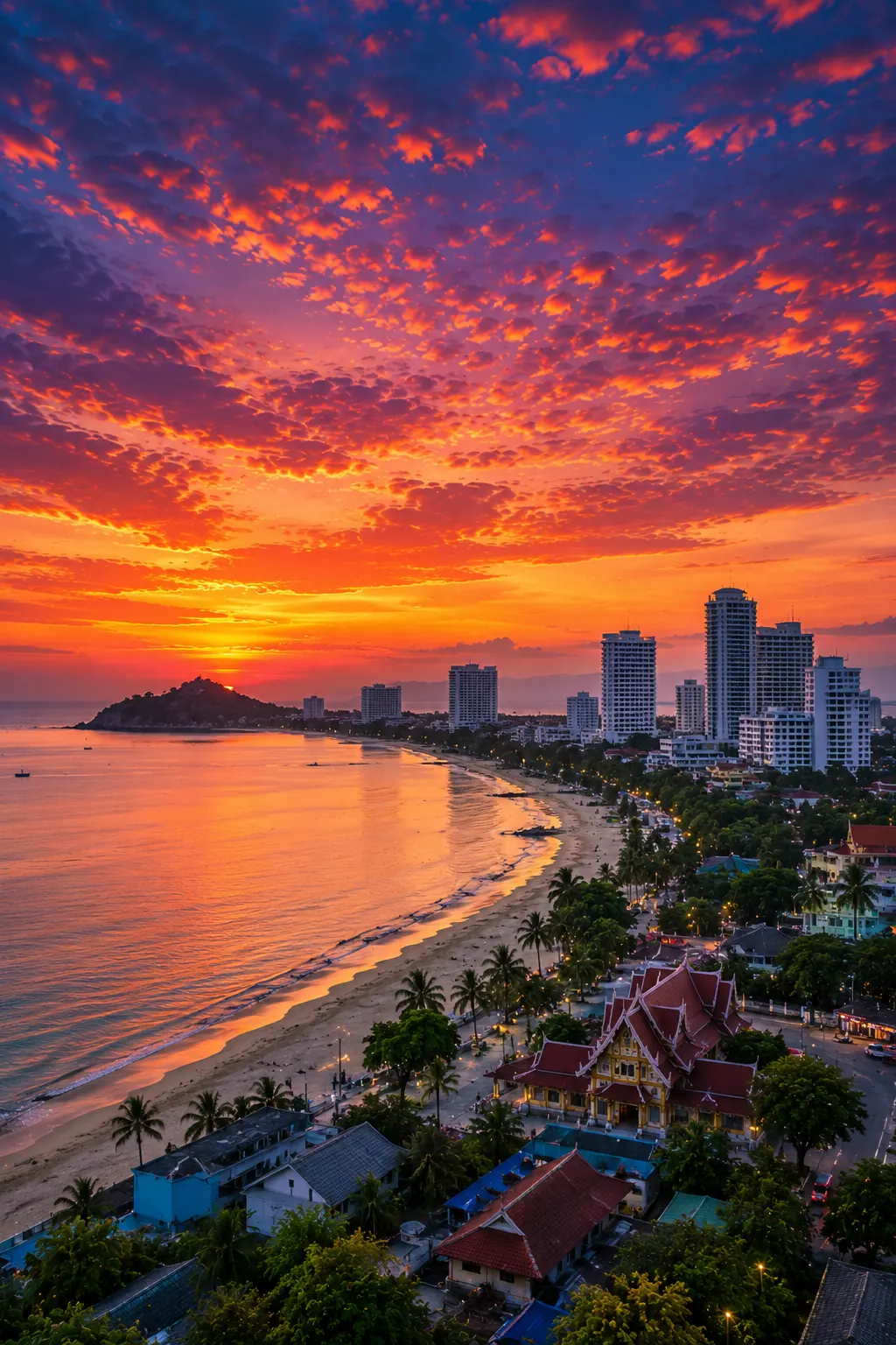 Hua Hin seaside coast and resort beach