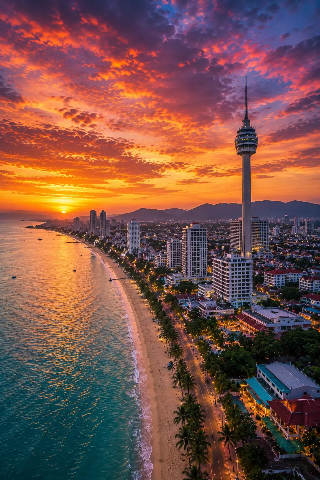 Jomtien beach and coastal promenade